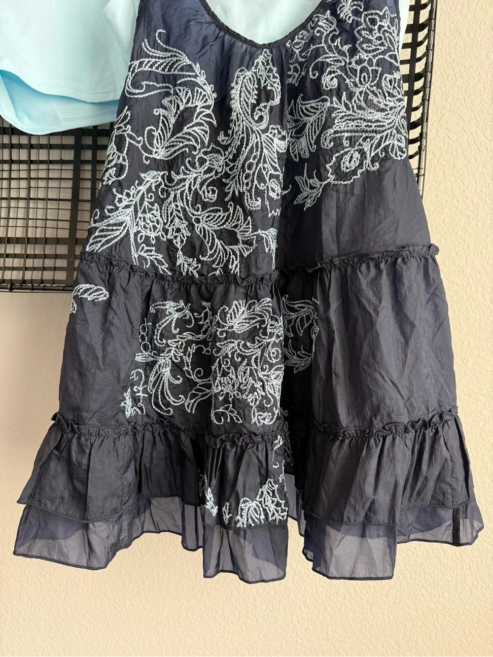 Free people gone wild embroidered 3 piece set midnight navy combo